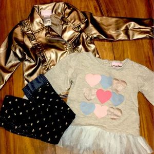 Girls 2T Little Lass Heart Outfit